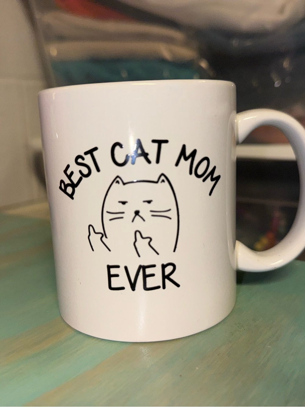 Best Cat Mom Ever White Ceramic Mug - Novelty Cat Lover Gift